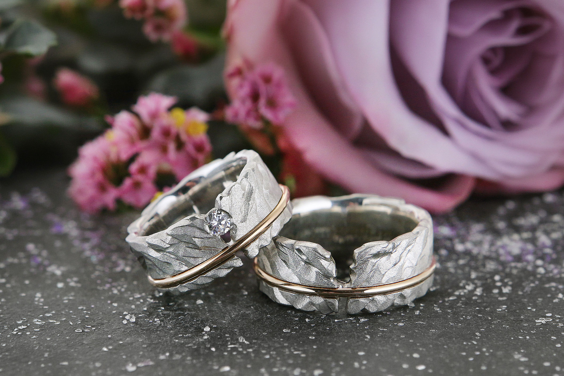 Eheringe Platin und Rotgold