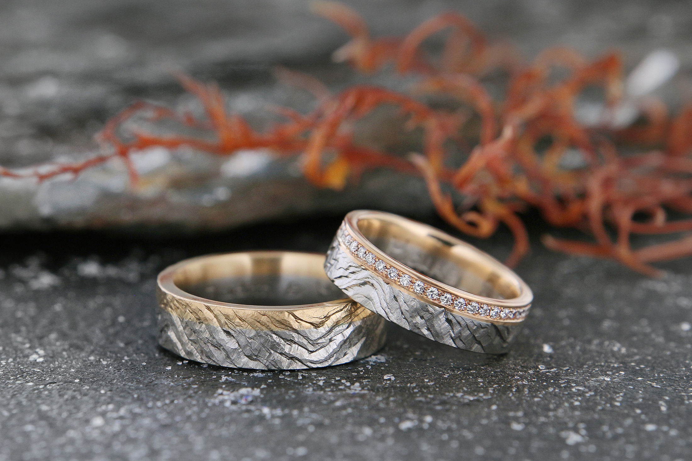 Eheringe Platin und Gelbgold