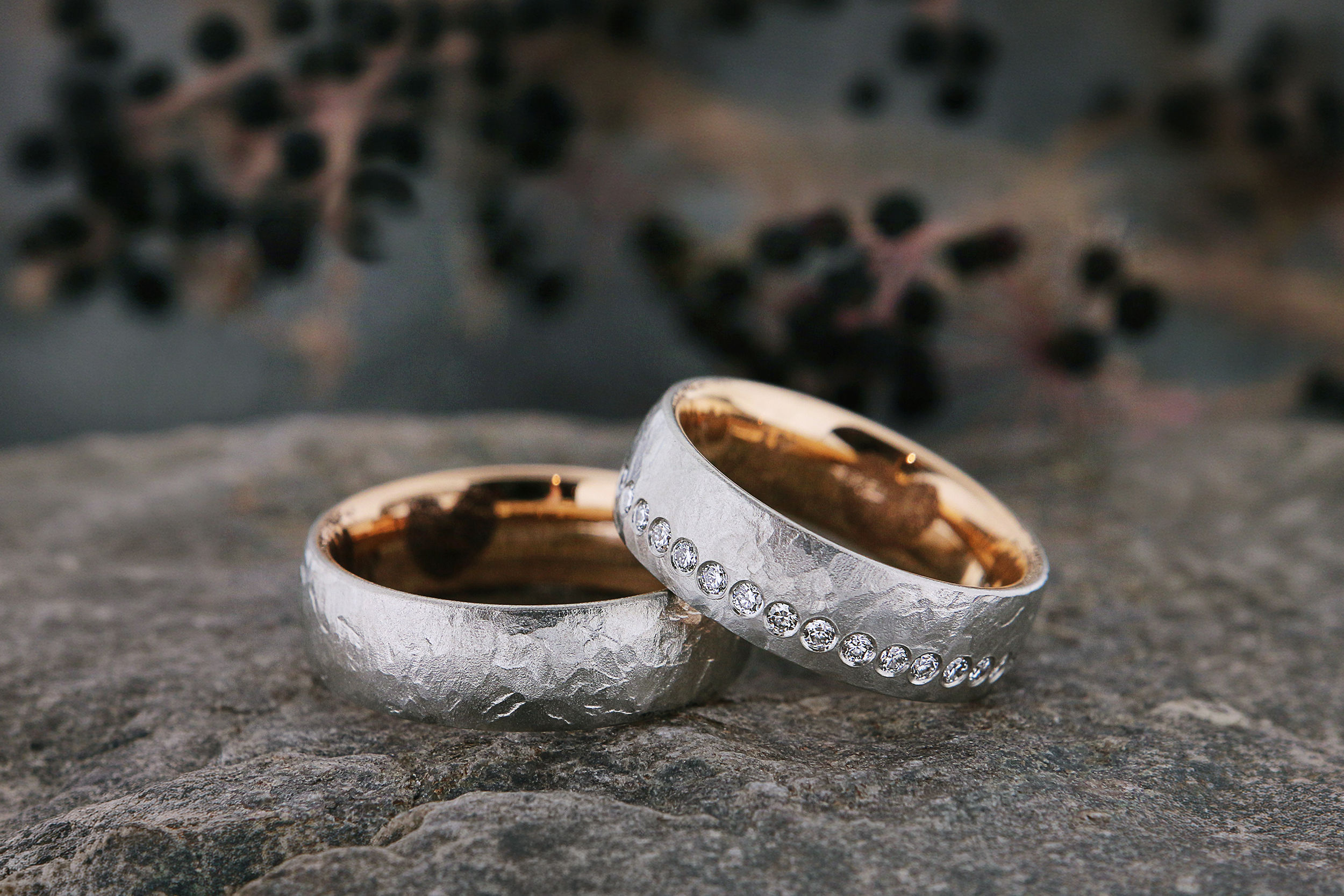 Eheringe Plain und Rotgold