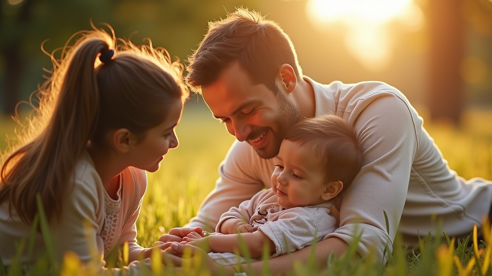 Close-up view of a nurturing family environment