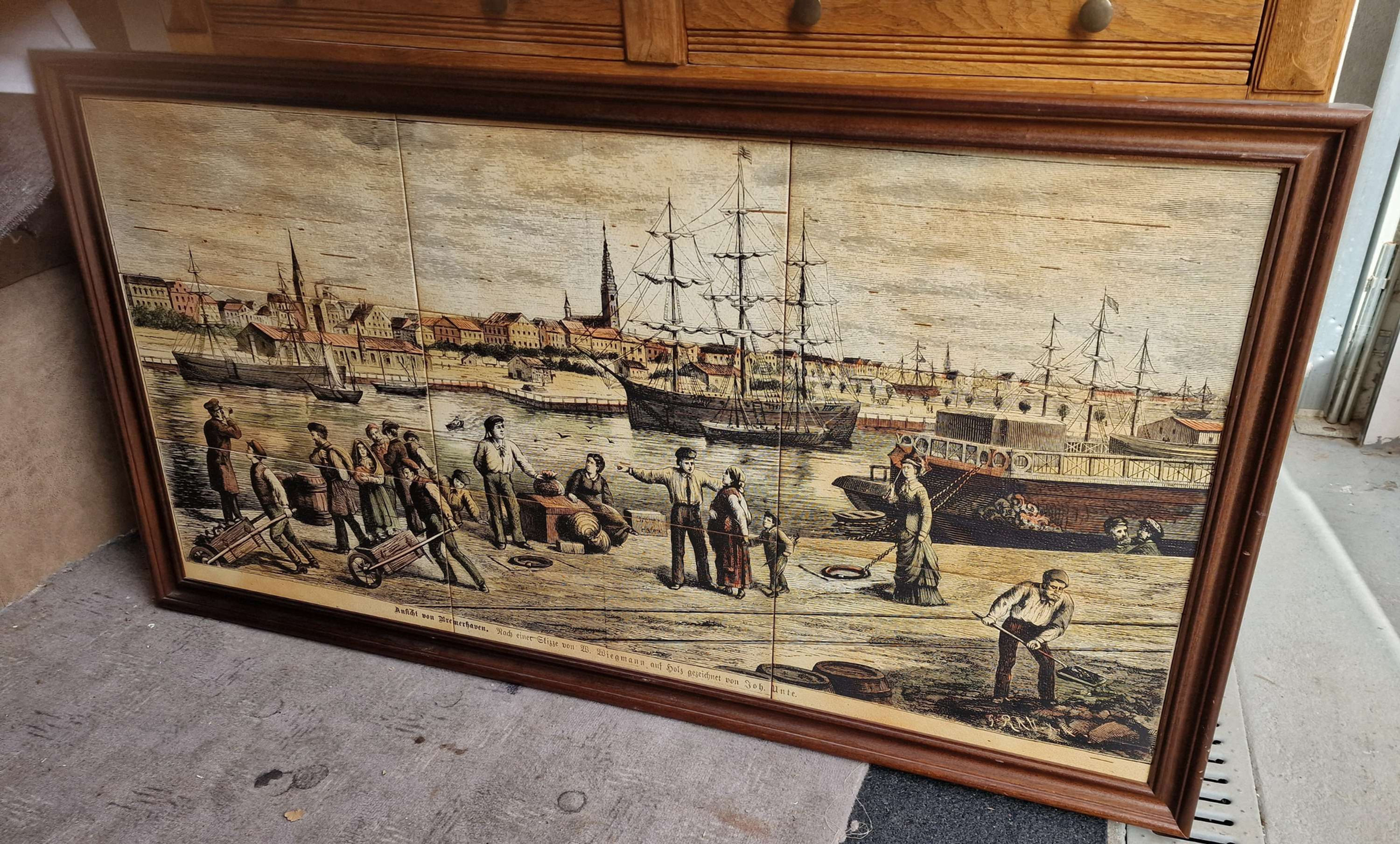 Kachelbild gerahmt (18.Jahrhundert  Bremerhaven)