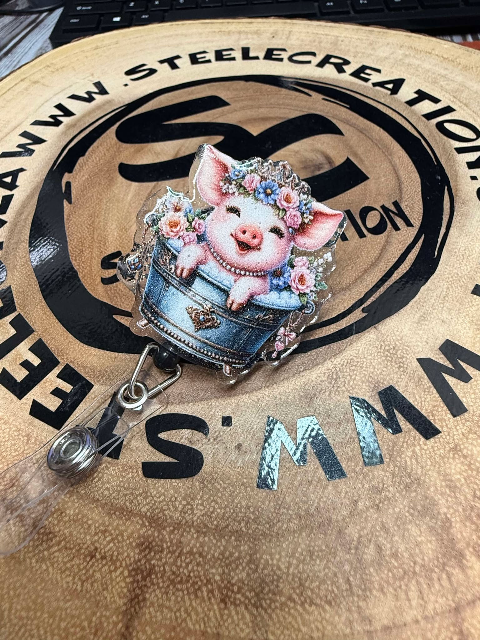 Pig Badge Reel