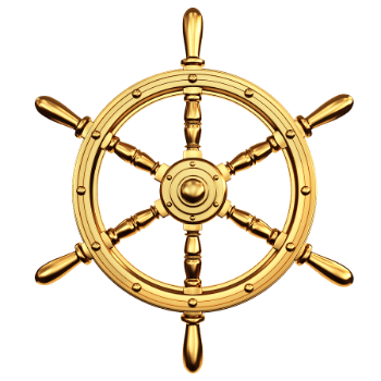 Golden ship's wheel
