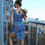Thumbnail: Blue Bodycon Dress Back View