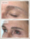 Before and after microblading eyebrows with natural-looking hair strokes, enhancing brow shape, fullness, and definition with permanent makeup.Microblading Eyebrows