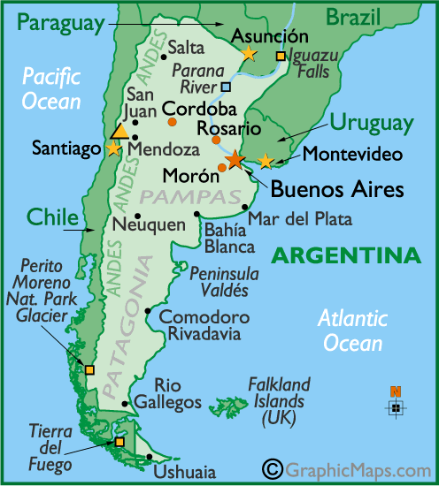 MAP OF ARGENTINA