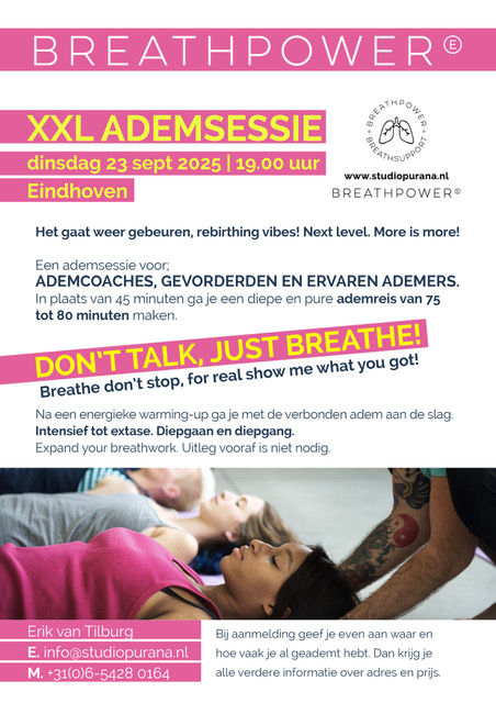 Ademsessie XXL Geeft je de tijd om in de verbonden ademhaling te komen