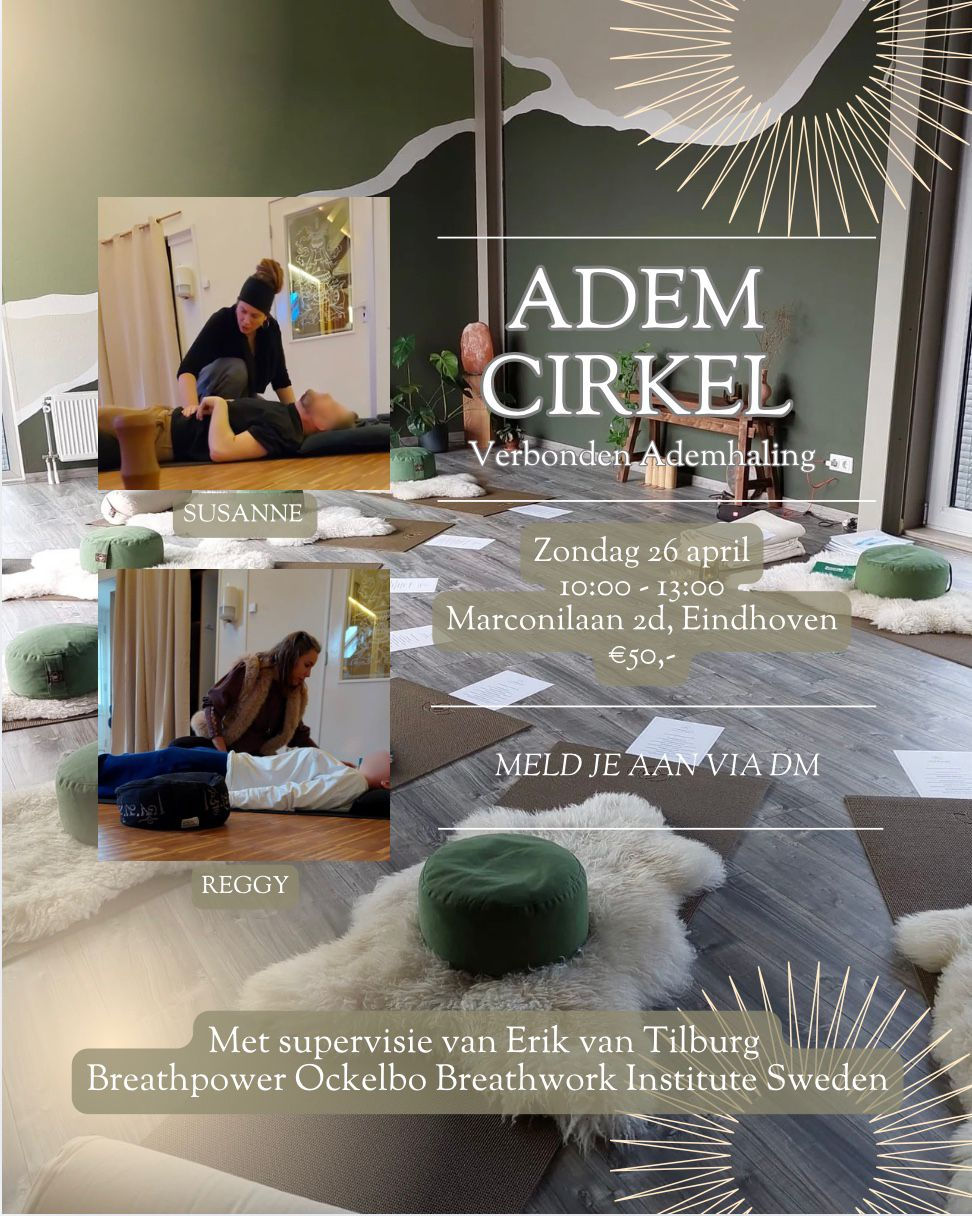 Ademcirkel Eindhoven Met Reggy en Susanne Breathpower opleiding. Zondag 26 April 10.00