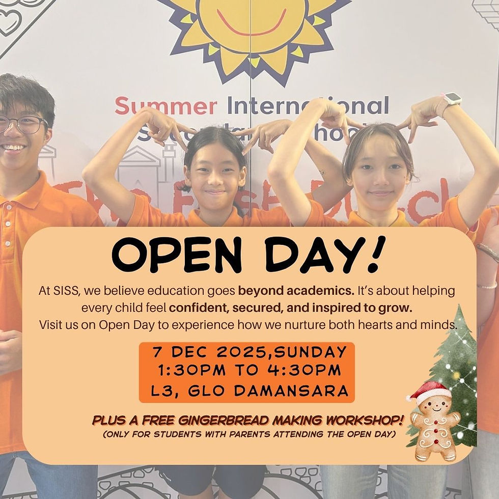 SISS Open Day - Sunday 7 December from 1.30 until 4.30pm