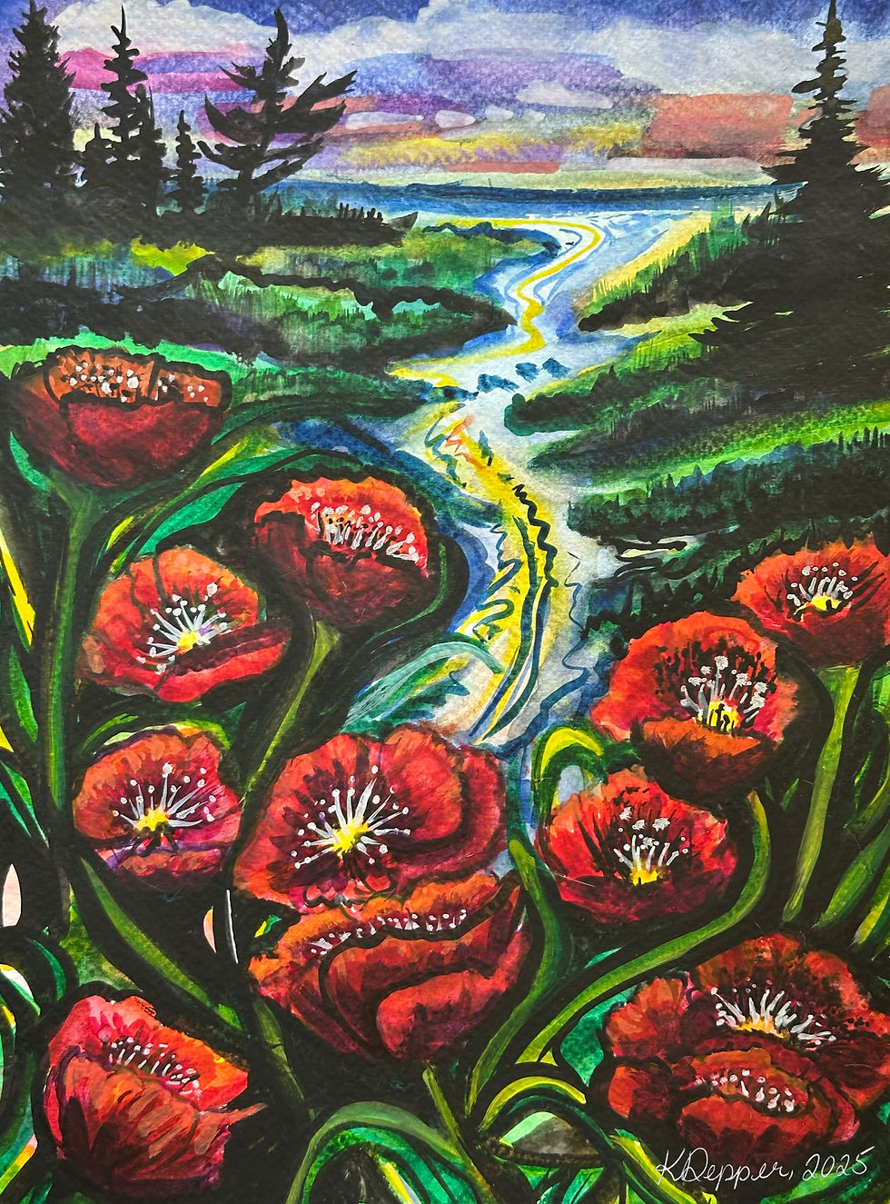 Salt Marsh trail poppies, Nova Scotia, 2025