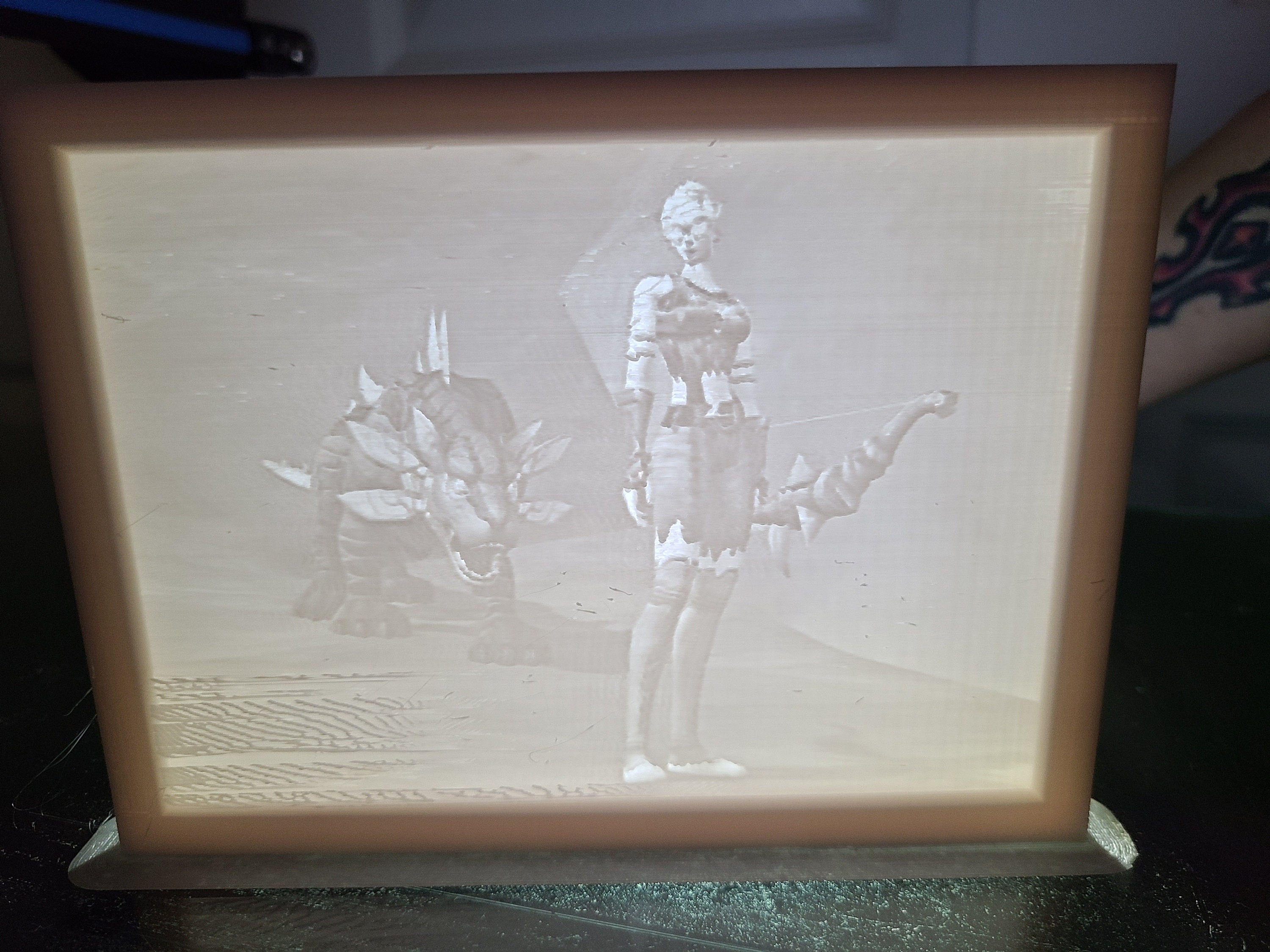 Personalized 3d picture-lithophane 5"x7" inside lightbox
