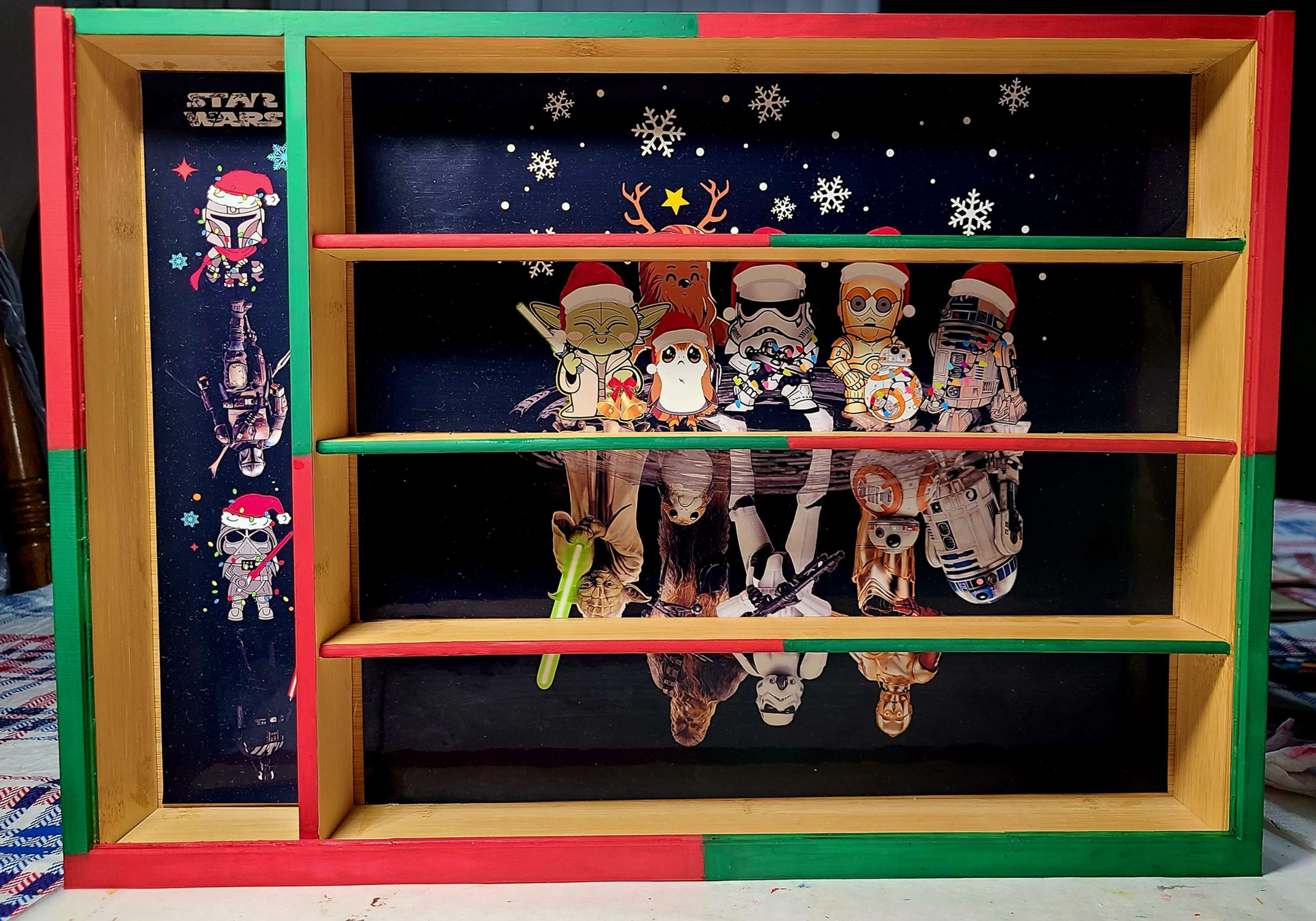 mini shelf with Star Wars themed background