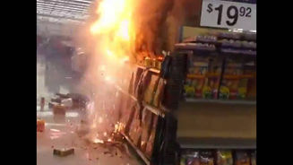 Kid Lights The Fireworks Stand In Walmart