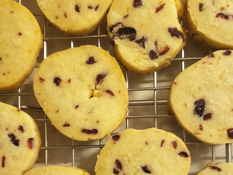 Cranberry Orange Shortbread Cookies