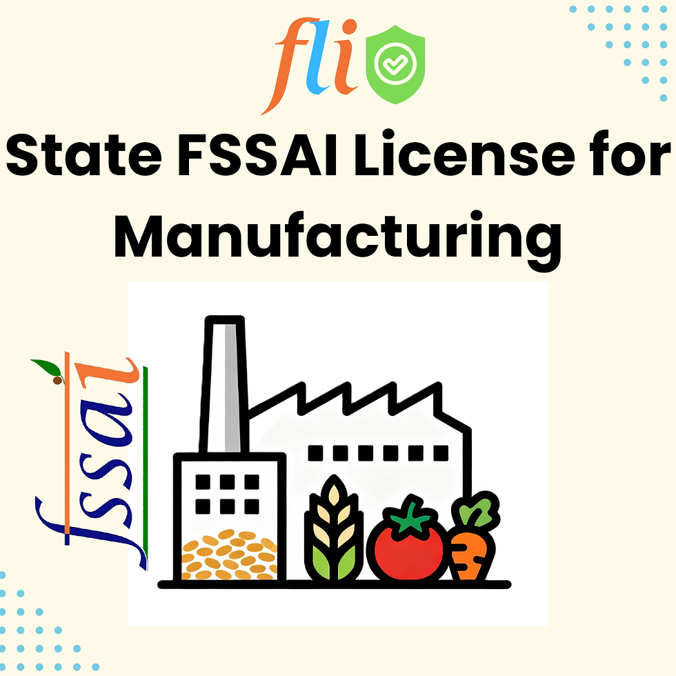 State FSSAI License for Manufacturing