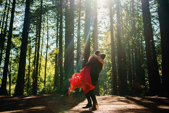 Engagement photos in the forest