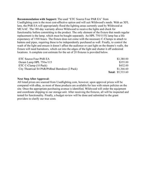 Wildwood ETC PAR Grant Page 2