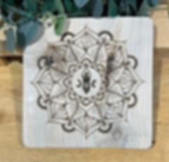 Recycled Wood Crystal Grid Board Triple Goddess Design
