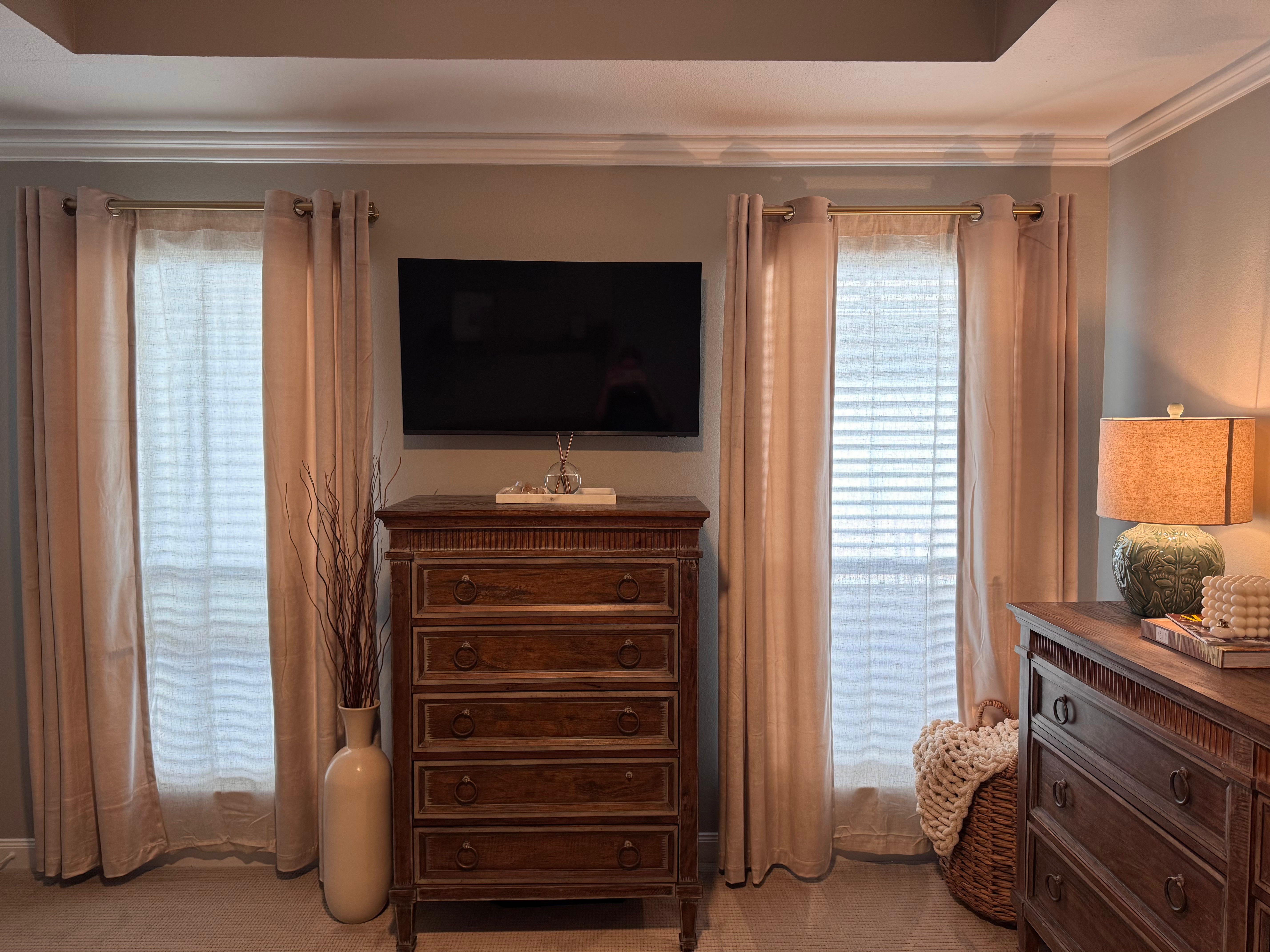 Boho and antique style bedroom refresh with light grey walls, photo 4