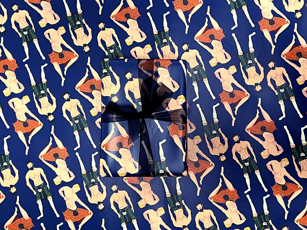Thumbnail: Kilted Hunks Wrapping Paper | Sexy Scots Gift Wrap