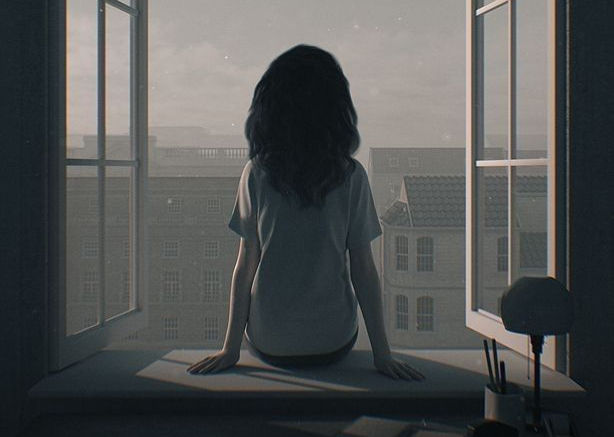 A lonely woman.