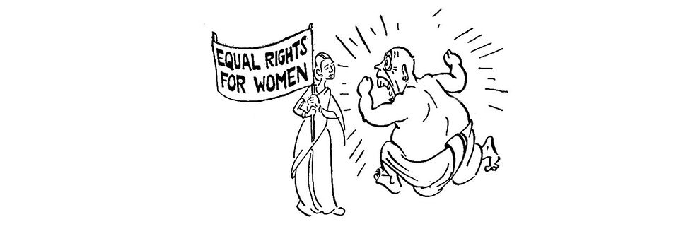 Drawing on the 'equal rights for women'