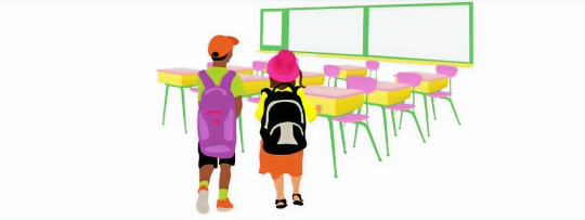 kids in a classroom.