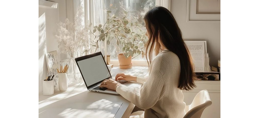 A lady working.