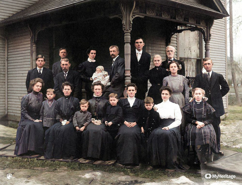Colorized family photo, 1909