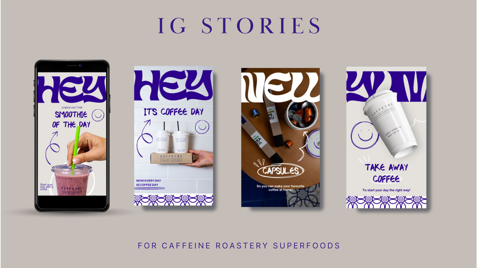 Instagram Stories for Caffeine Roastery Superfoods
