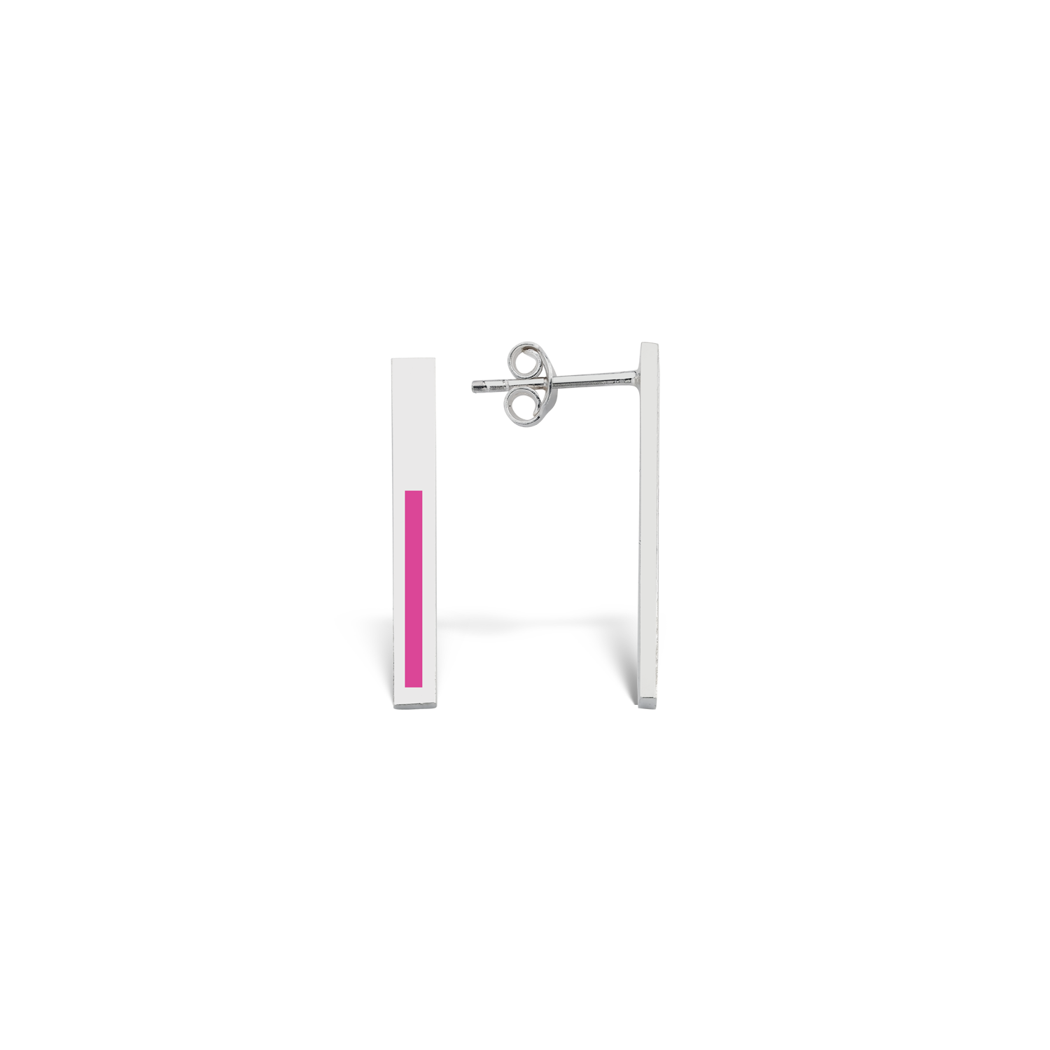 Pembe Mineli Stick Küpe