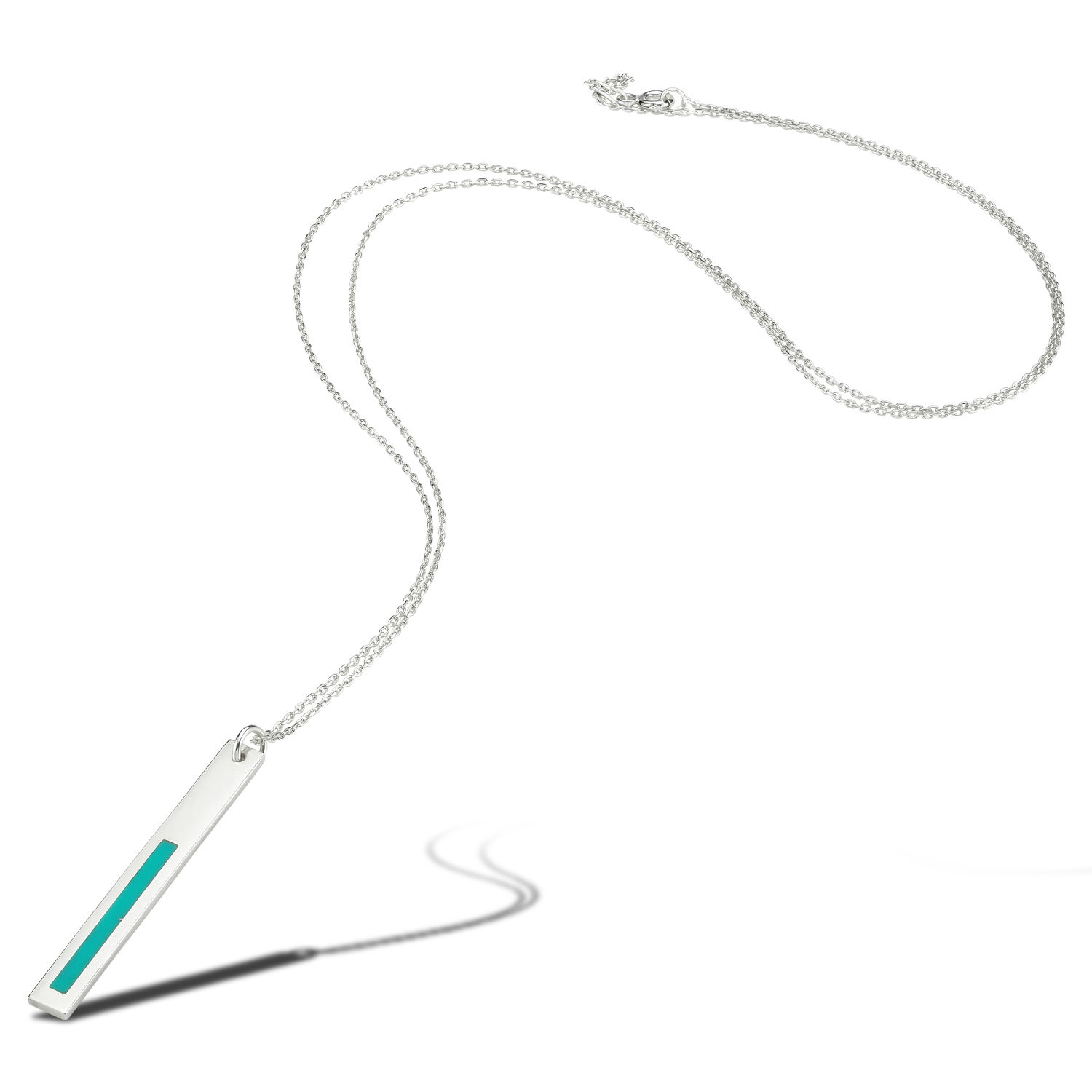 Turkuaz-Mineli-Stick-Kolye Serenity Artwork geometri koleksiyonuna aittir.