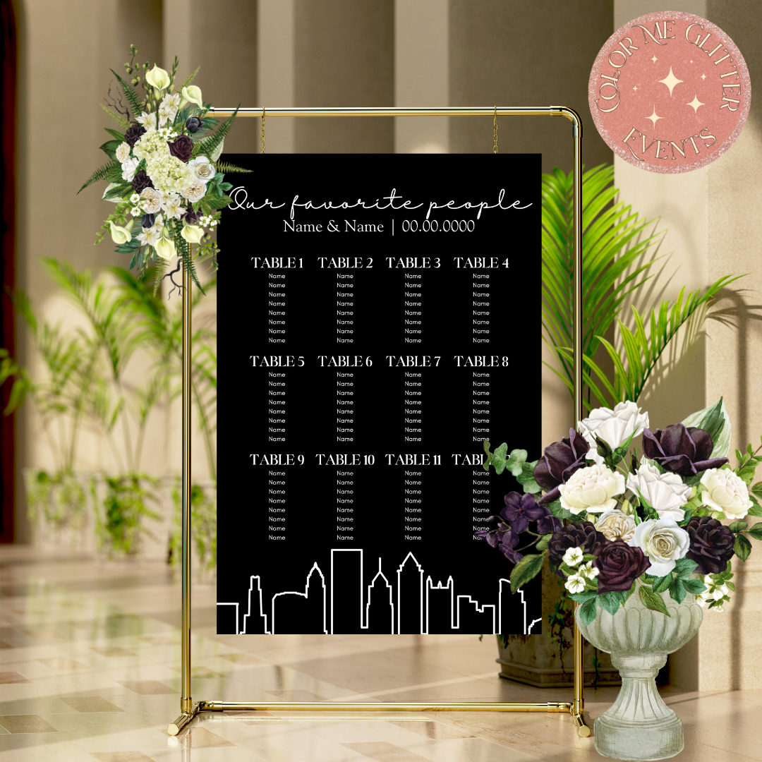 Modern Skyline Seating Chart Template