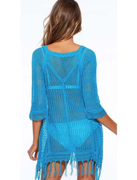 Thumbnail: Blue Loose Knitting Cover Up