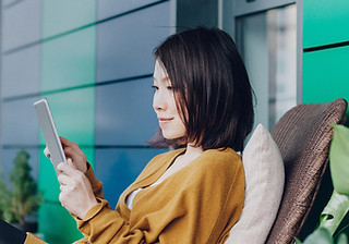 Woman on her Tablet