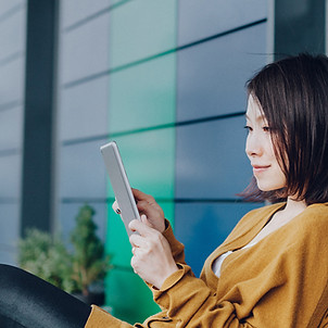 Woman on her Tablet