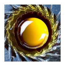 Photo culinaire. Oeuf confit et sa vinaigrette au soja.