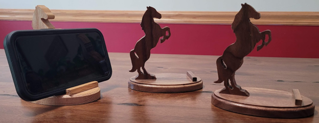 Thumbnail: Whimsical Wood Cell Phone Holders Walnut and Red Oak