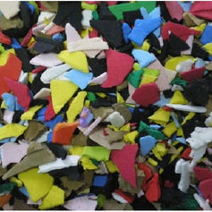 A pile of colourful scraps