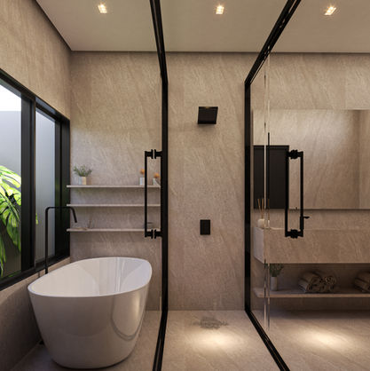 Banheiro da suíte master — Casa Concreto Contemporânea