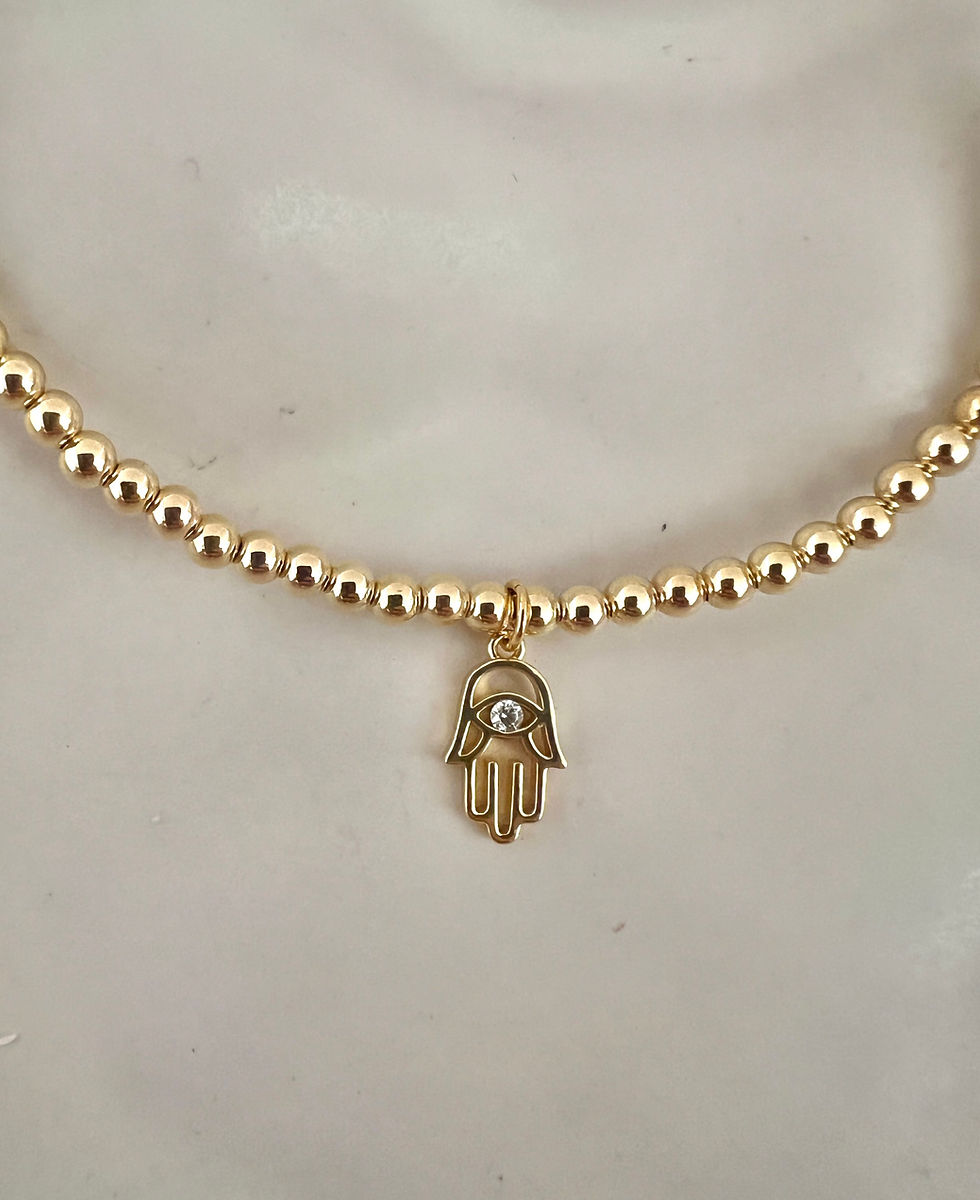 Thumbnail: Classic Gold Hamsa Hand Bracelet 