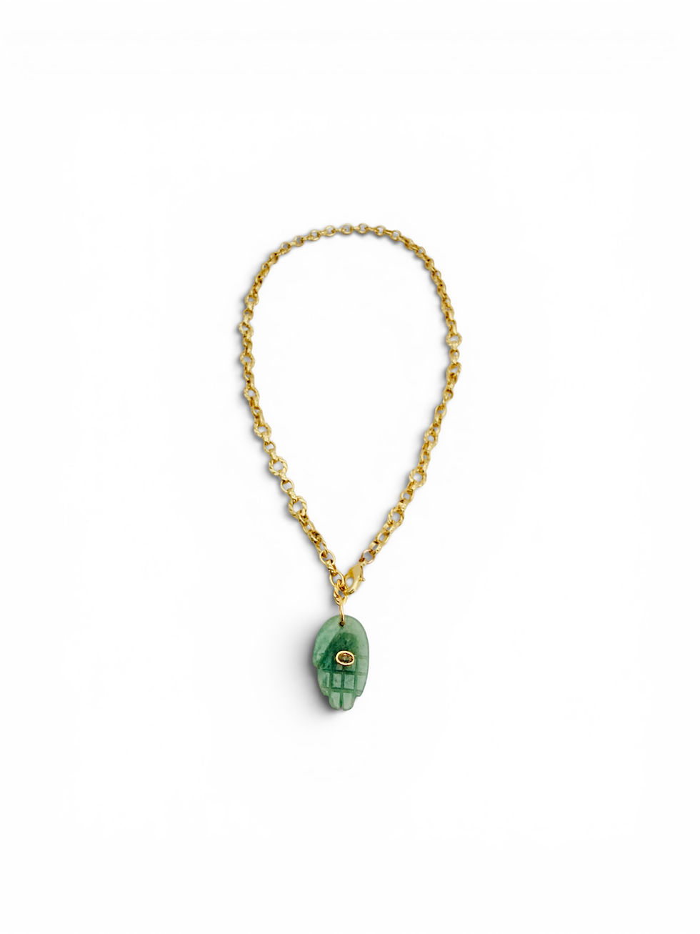 Thumbnail: Gold Lariat Hamsa Hand Necklace