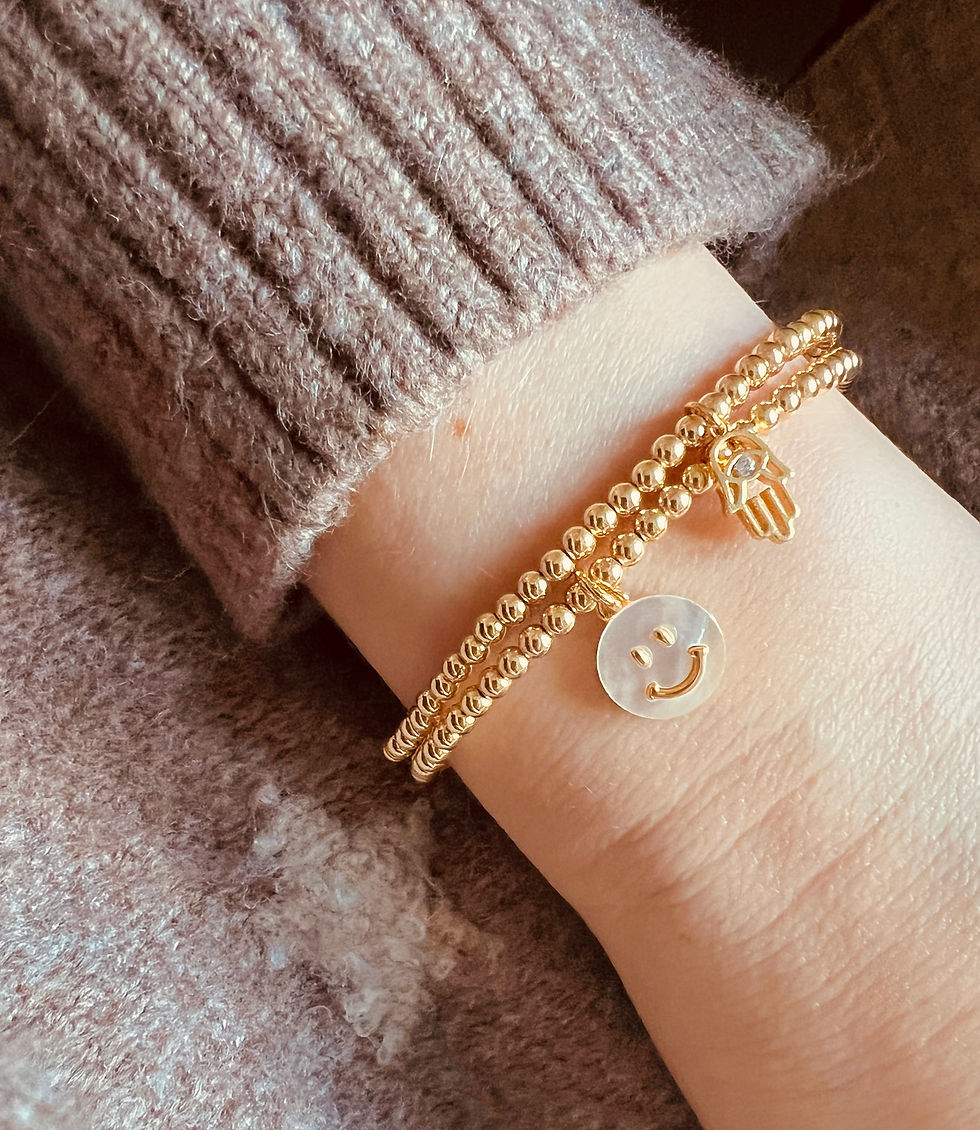 Thumbnail: Classic Gold Hamsa Hand Bracelet 