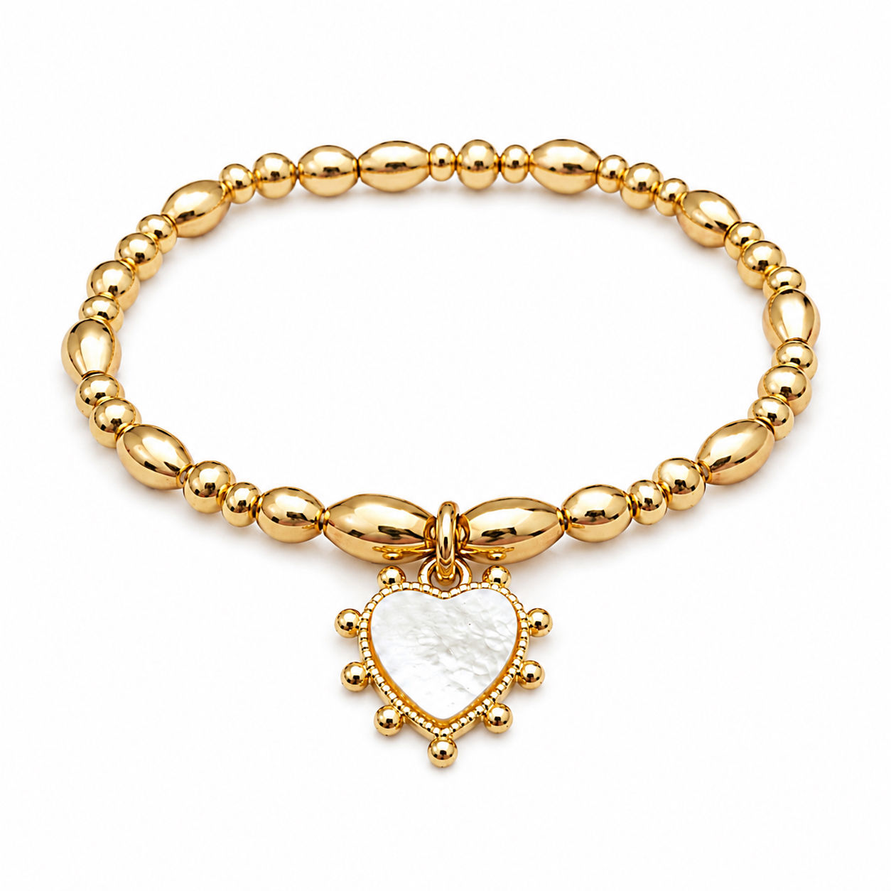 Studded Heart Gold Bracelet