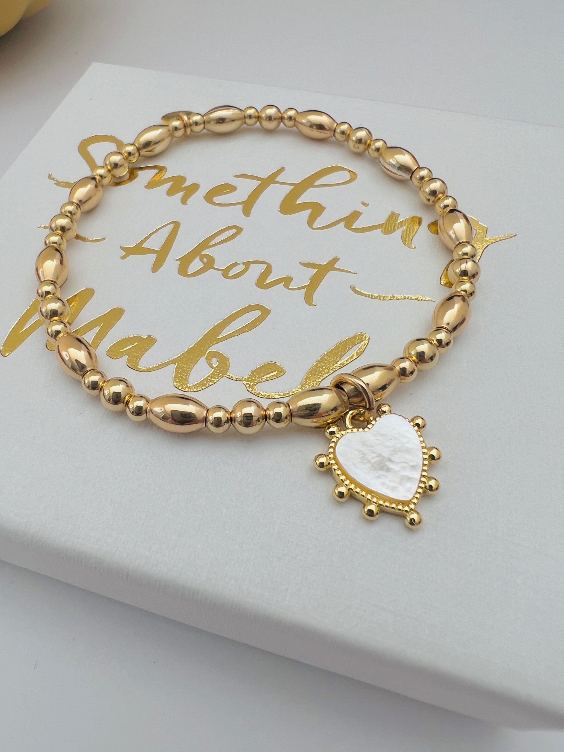 Studded Heart Gold Bracelet