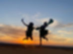 sunset in the Sahara desert 
