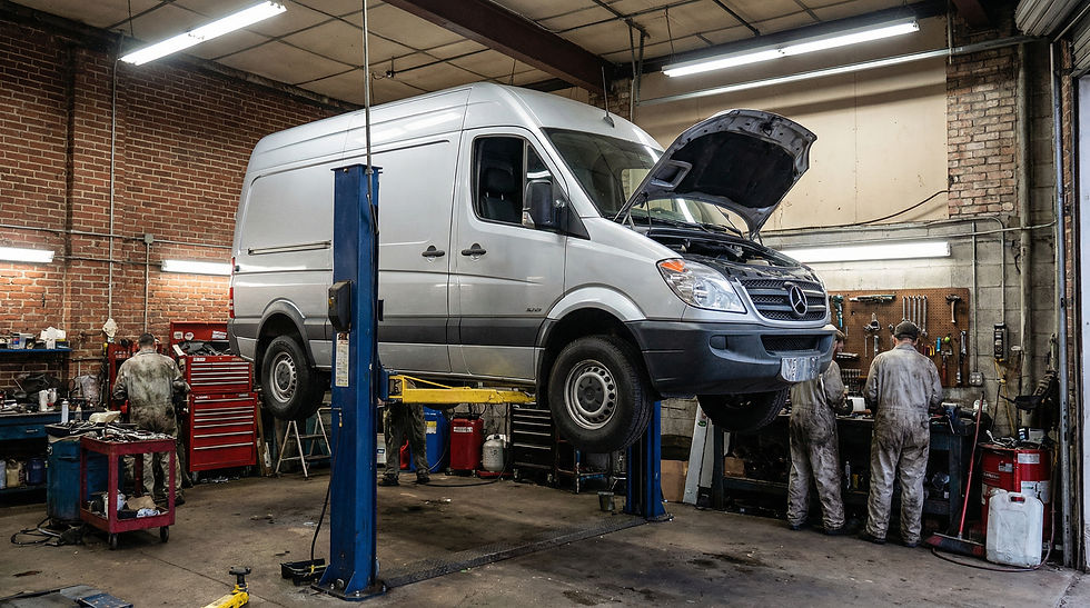 sprinter in a repair shop