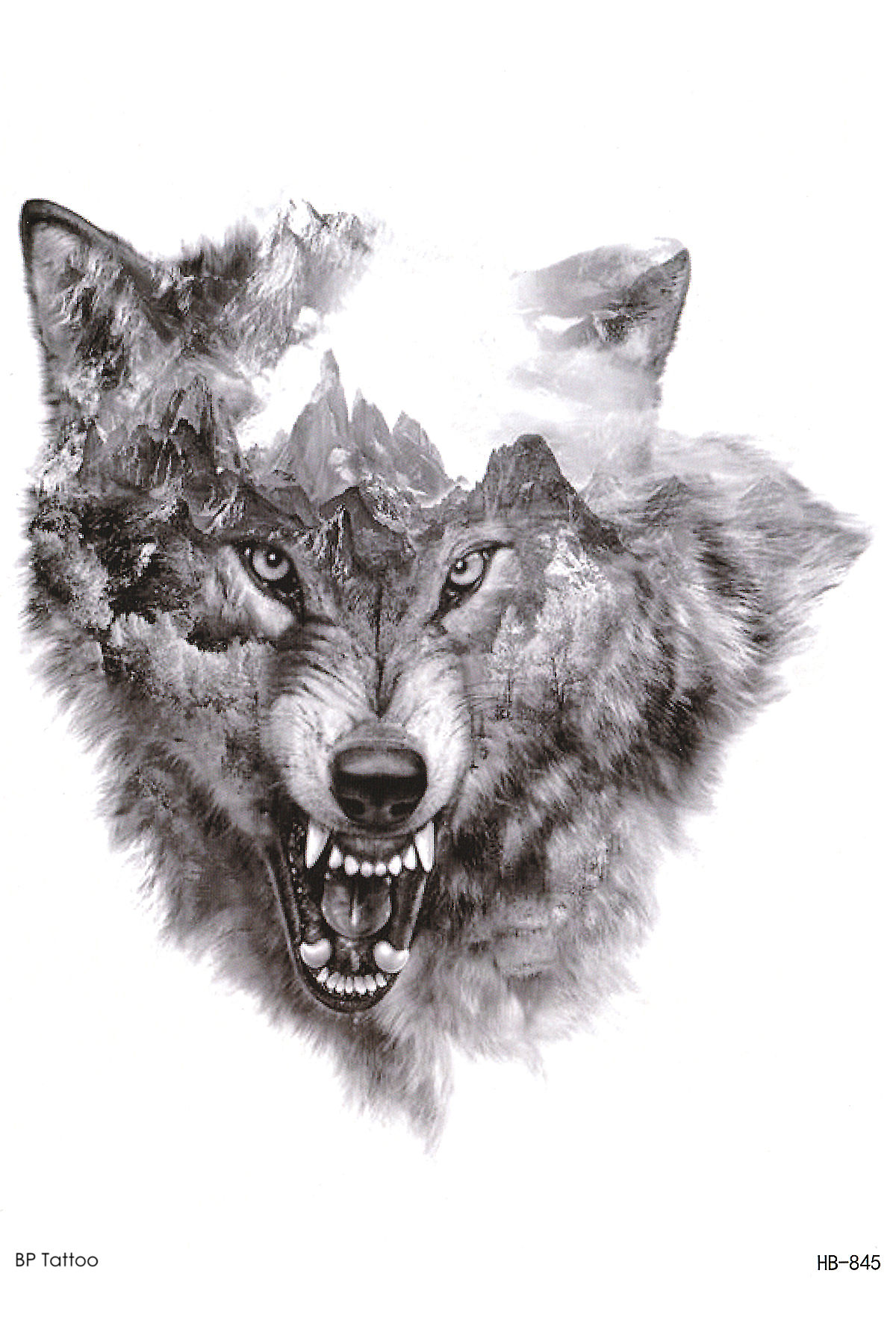 Yabani Kurt Gerçek Dövme Görünümlü Geçici Dövme