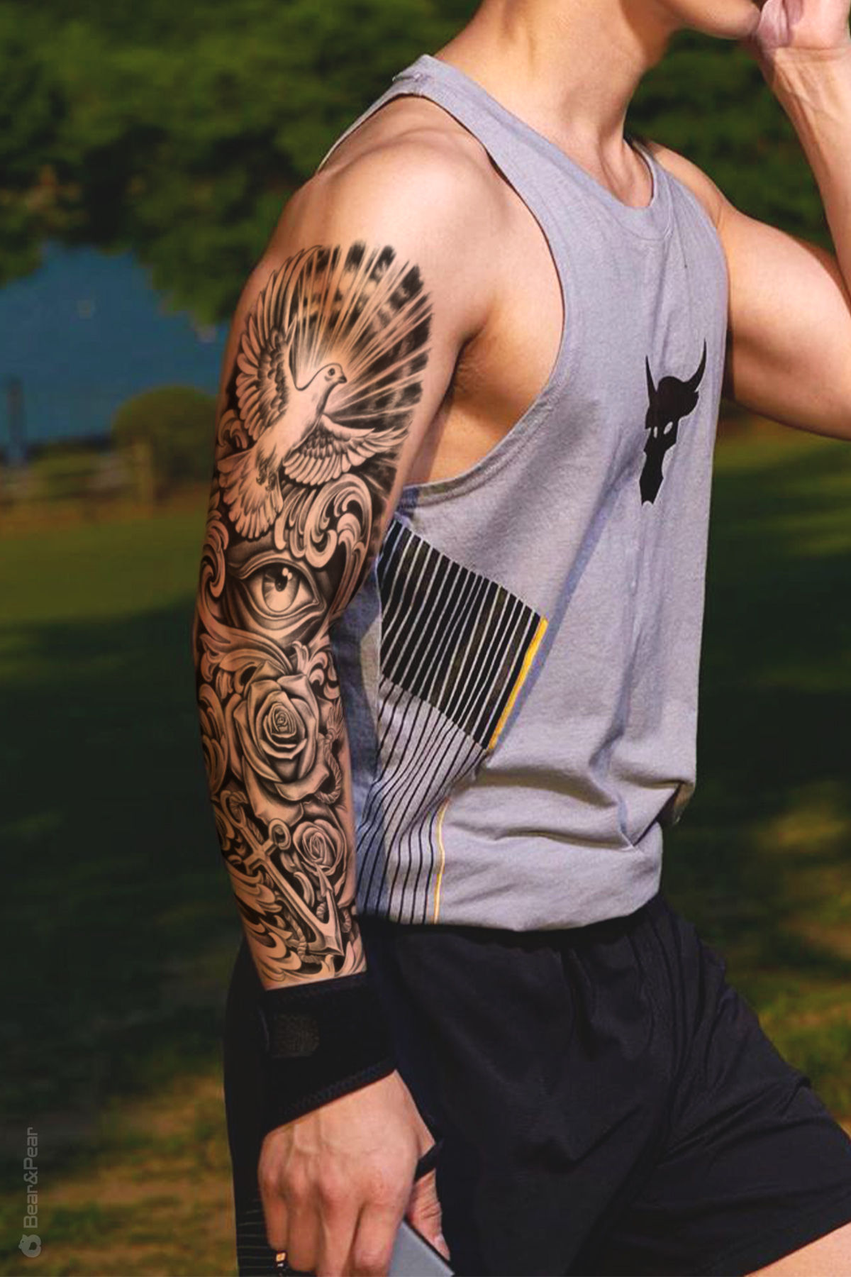 Göz Çapa Dövmesi Tam Boy Kol Dövmesi Kol Kaplama Tattoo