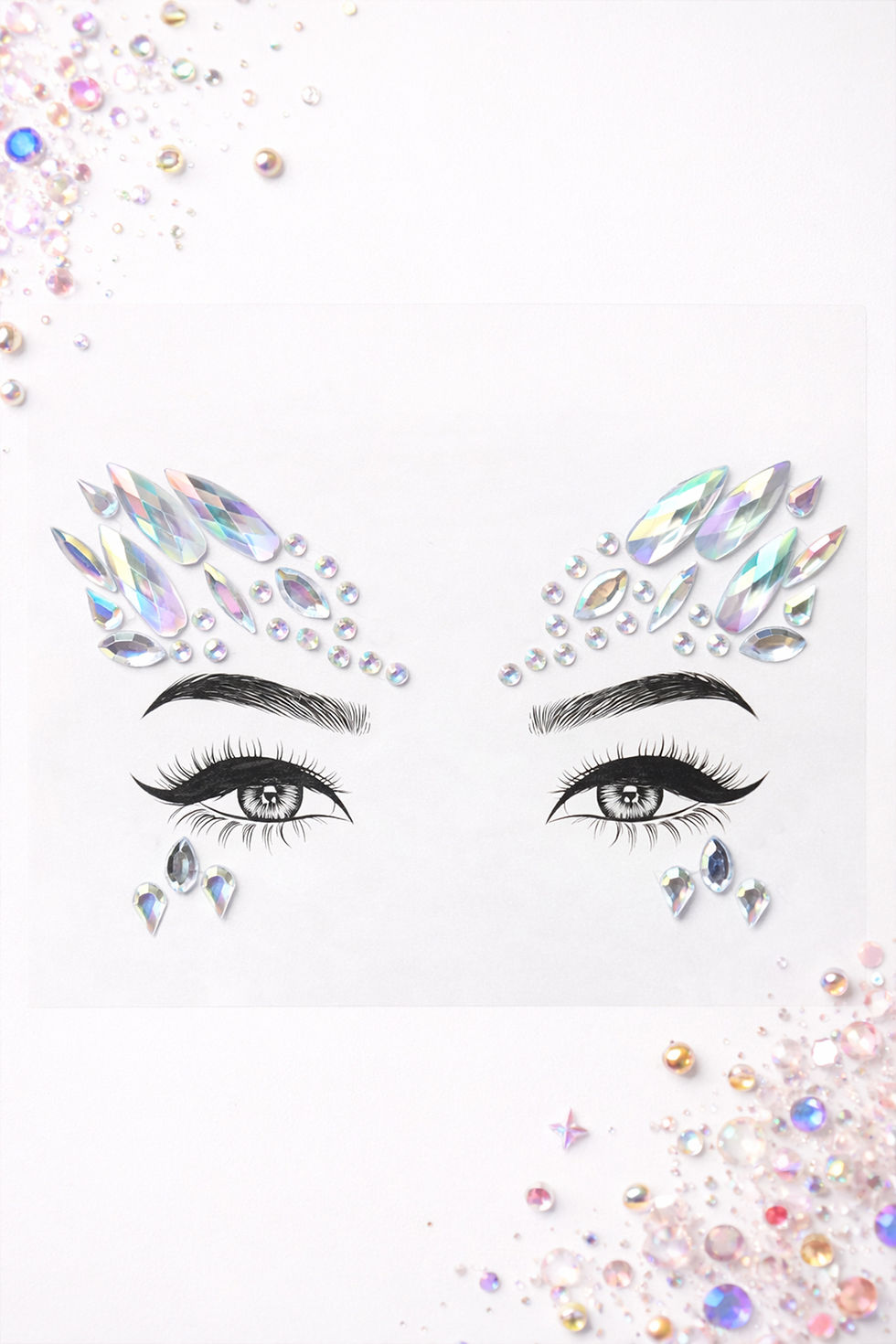 Küçük resim: Hologram Işıltılı Yapışkanlı Yüz Taşı Face Gems Parti Festival Makyaj Aksesuarı